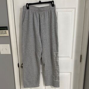 PINK Gray Sweatpants with Side Logo